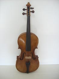 Viola A. Stradivari galben-castaniu (antichizat), lacuita manual cu serlac-alcool tehnic